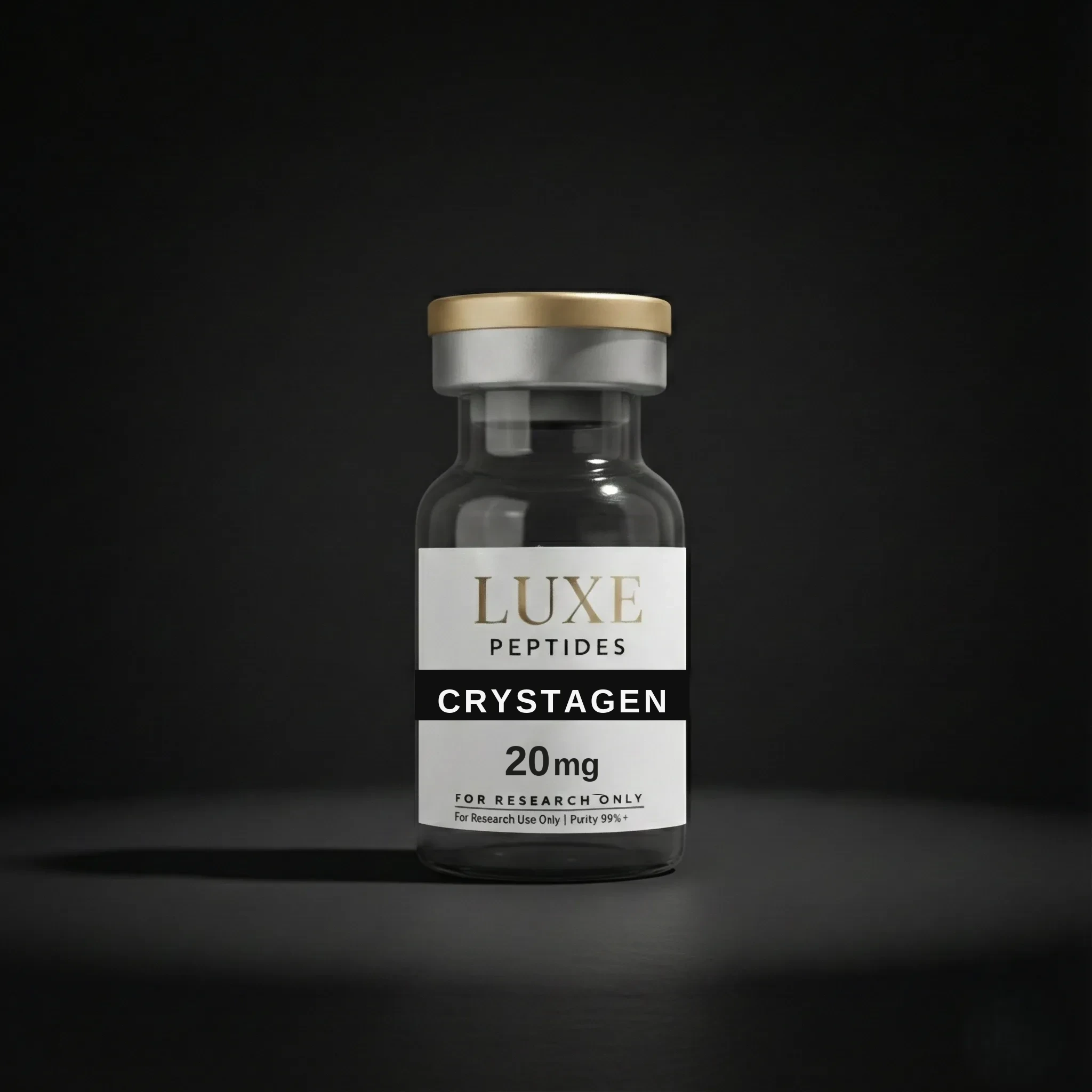 crystagen research peptide vial